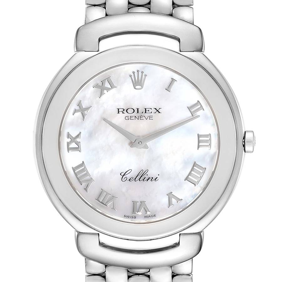 Rolex Cellini 18K White Gold Mother of Pearl Dial Mens Watch 6623 SwissWatchExpo