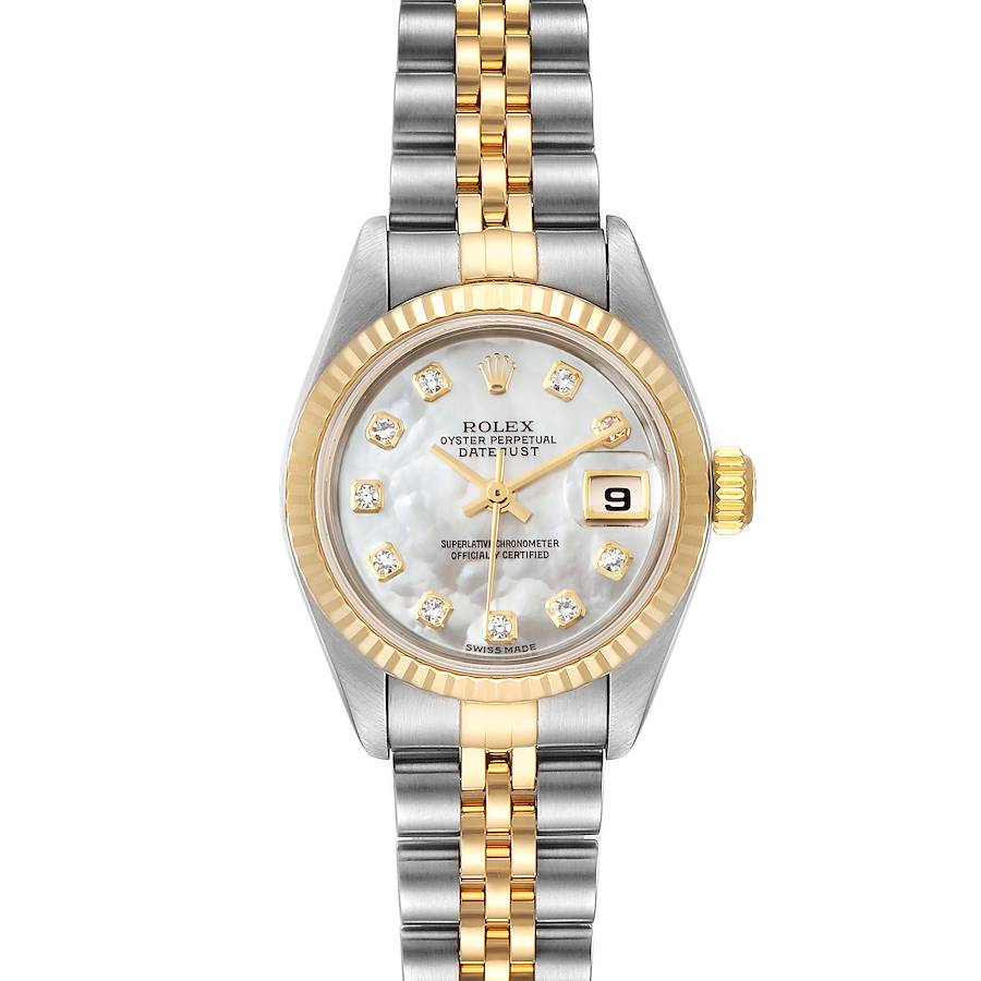 Rolex Datejust Steel Yellow Gold MOP Diamond Dial Ladies Watch 79173 SwissWatchExpo
