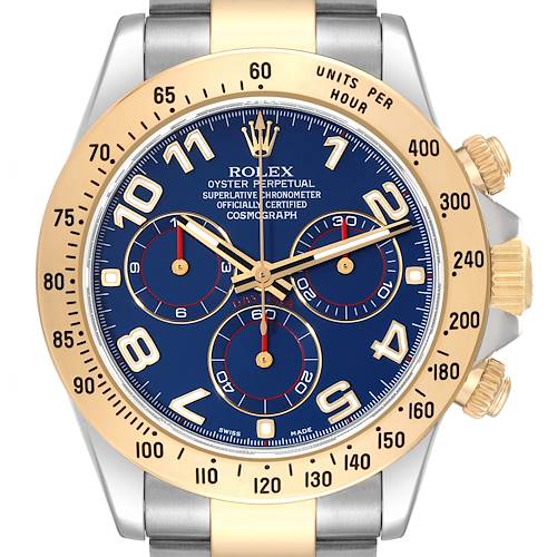 Photo of Rolex Daytona Steel Yellow Gold Blue Racing Dial Mens Watch 116523