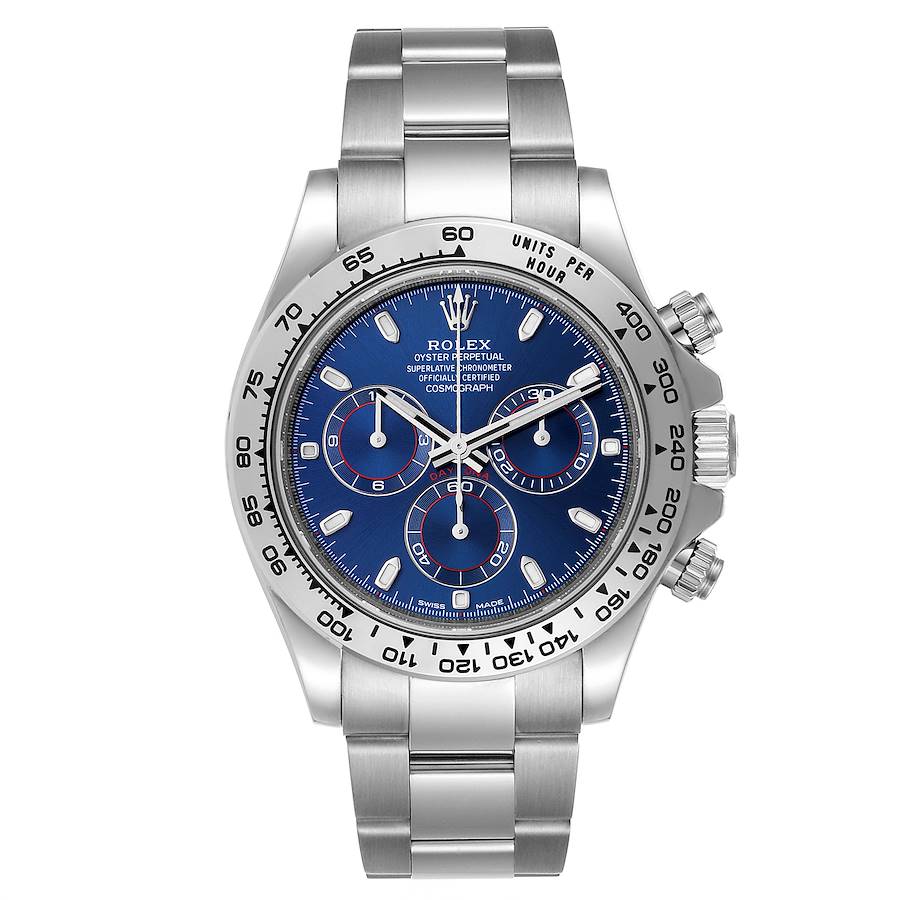 Rolex Daytona White Gold Blue Dial Mens 