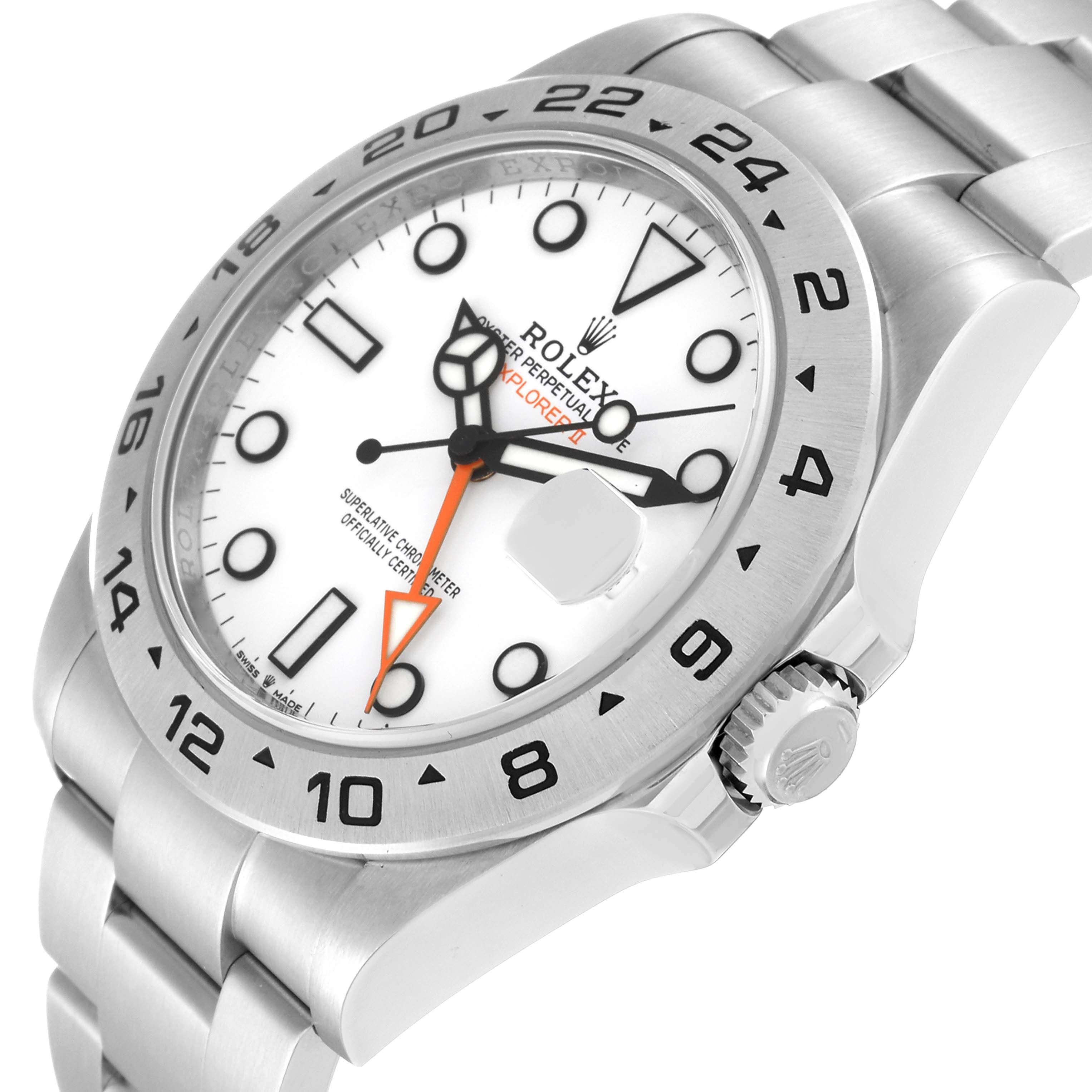 The image shows a Rolex Explorer 226570 Men
s Stainless Steel White Dial 226570 Men
s Stainless Steel White Dial watch at a 3/4 angle, highlighting the face, bezel, and bracelet.