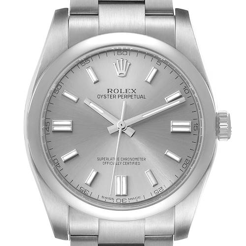 Photo of Rolex Oyster Perpetual 36 Silver Dial Steel Mens Watch 116000