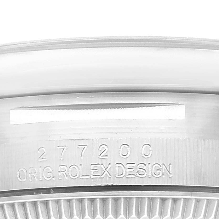 This image shows the engraved case side of a Mid-Size Rolex watch, displaying model number 277200 and "ORIG. ROLEX DESIGN."
