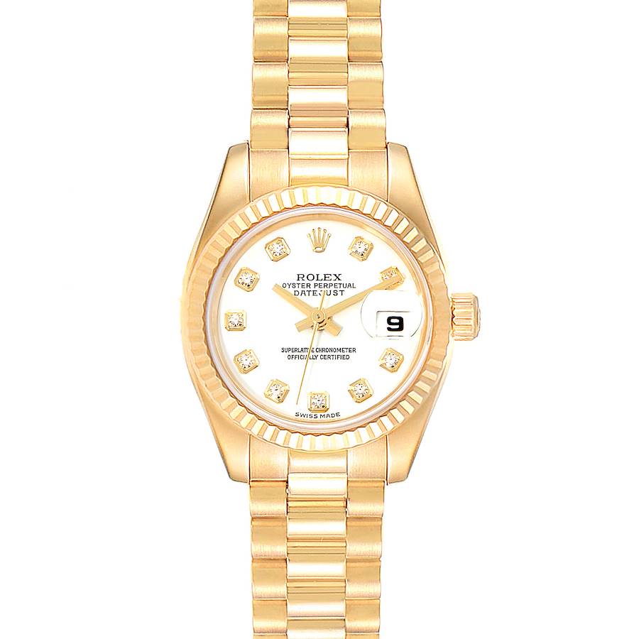Rolex President Datejust Yellow Gold Diamond Ladies Watch 179178 Box SwissWatchExpo