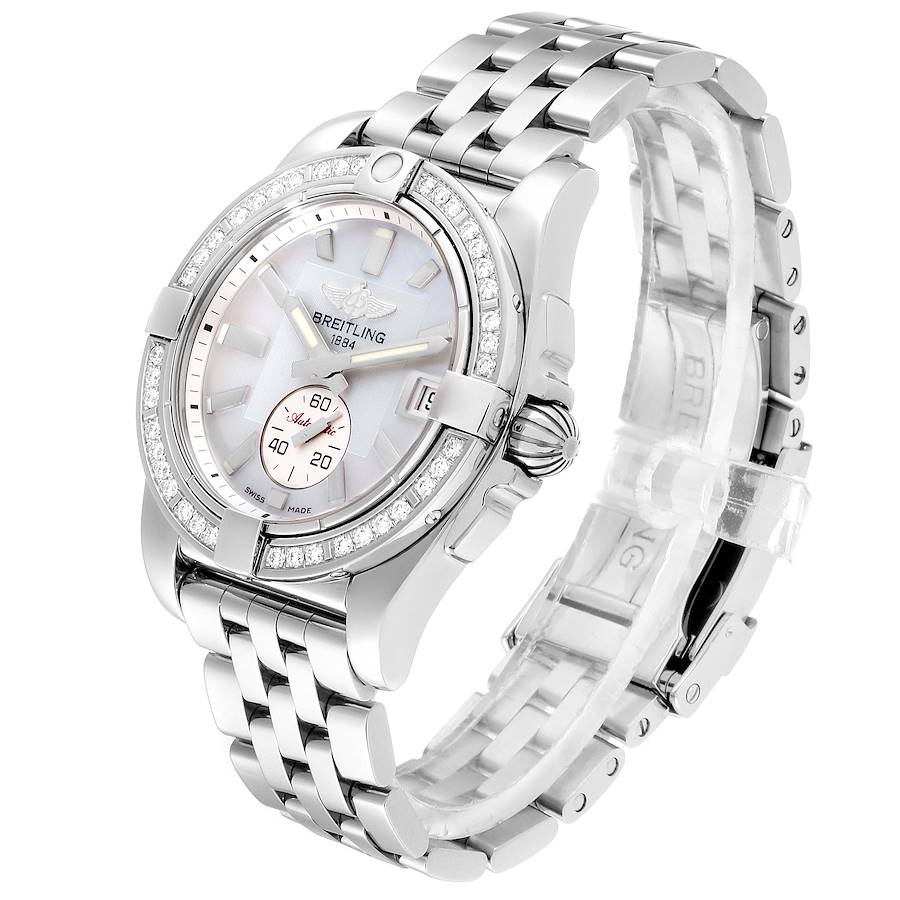 Breitling Galactic 36 Mother of Pearl Diamond Steel Ladies Watch A37330