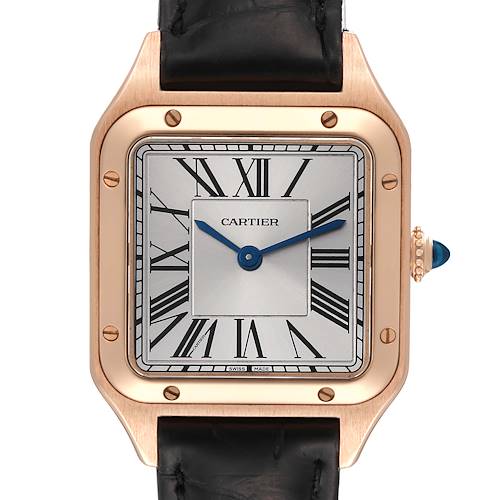 Photo of Cartier Santos Dumont Small Rose Gold Mens Watch WGSA0022 Card