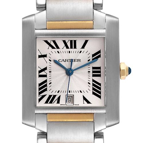 Photo of Cartier Tank Francaise Steel Yellow Gold Silver Dial Mens Watch W51005Q4 Papers