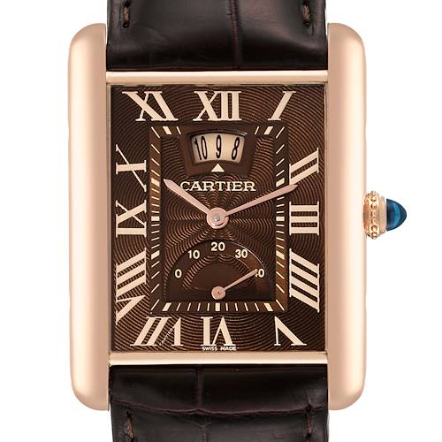 Photo of Cartier Tank Louis XL Power Reserve Brown Dial Rose Gold Mens Watch W1560002