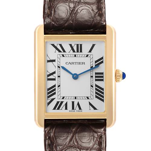 Photo of Cartier Tank Solo Large Rose Gold Steel Mens Watch W5200025 Card