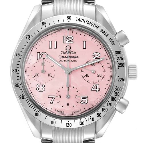 Photo of Omega Speedmaster Reduced Pink MOP Dial Mens Watch 3502.78.00 Box Card