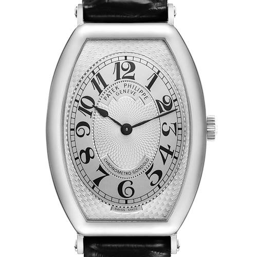 Photo of Patek Philippe Gondolo Platinum Silver Dial Mens Watch 5098 5098P