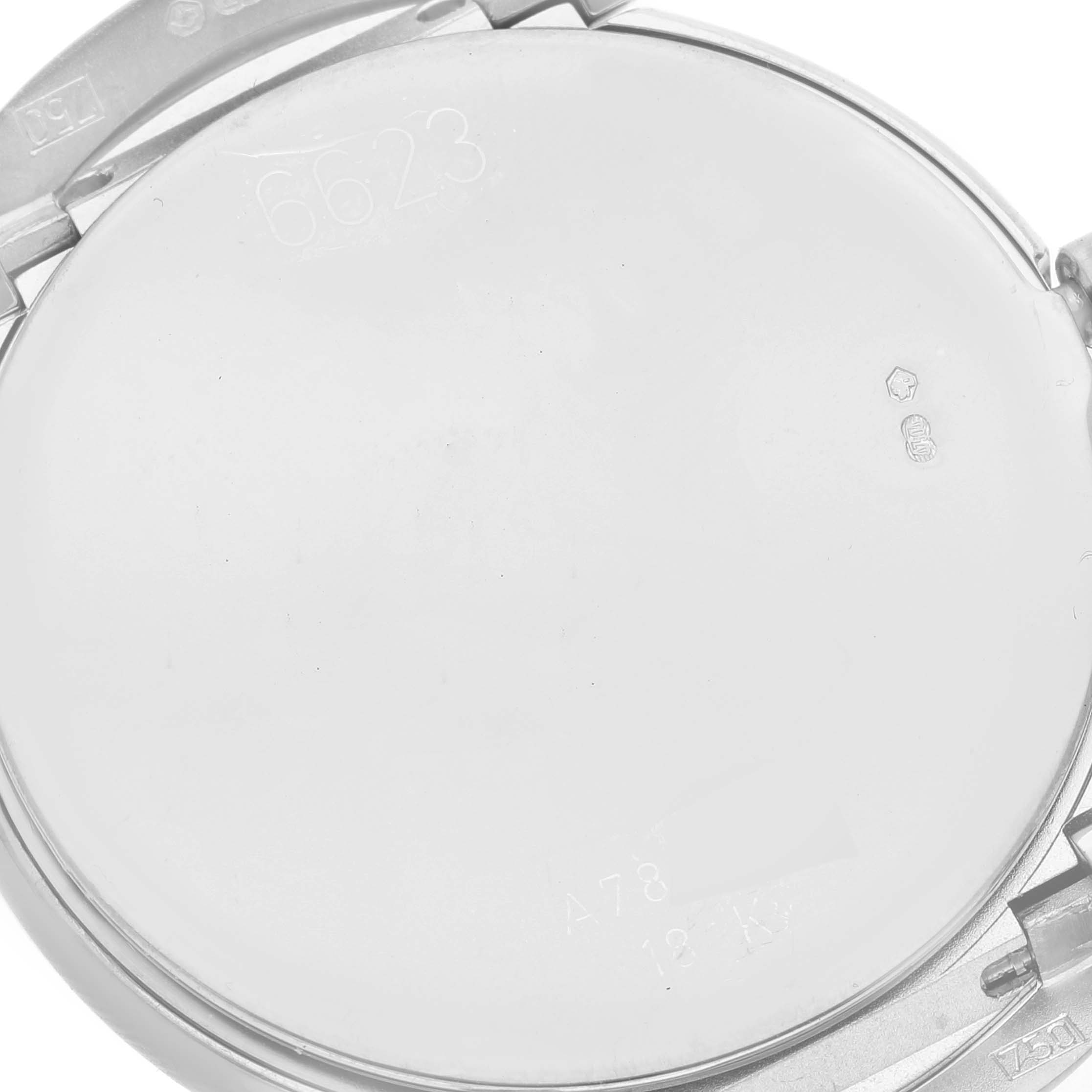 This image shows the interior case back of a Rolex Cellini 6623 Men's White Gold White Dial 6623 Men's White Gold White Dial watch, displaying model numbers and hallmarks.