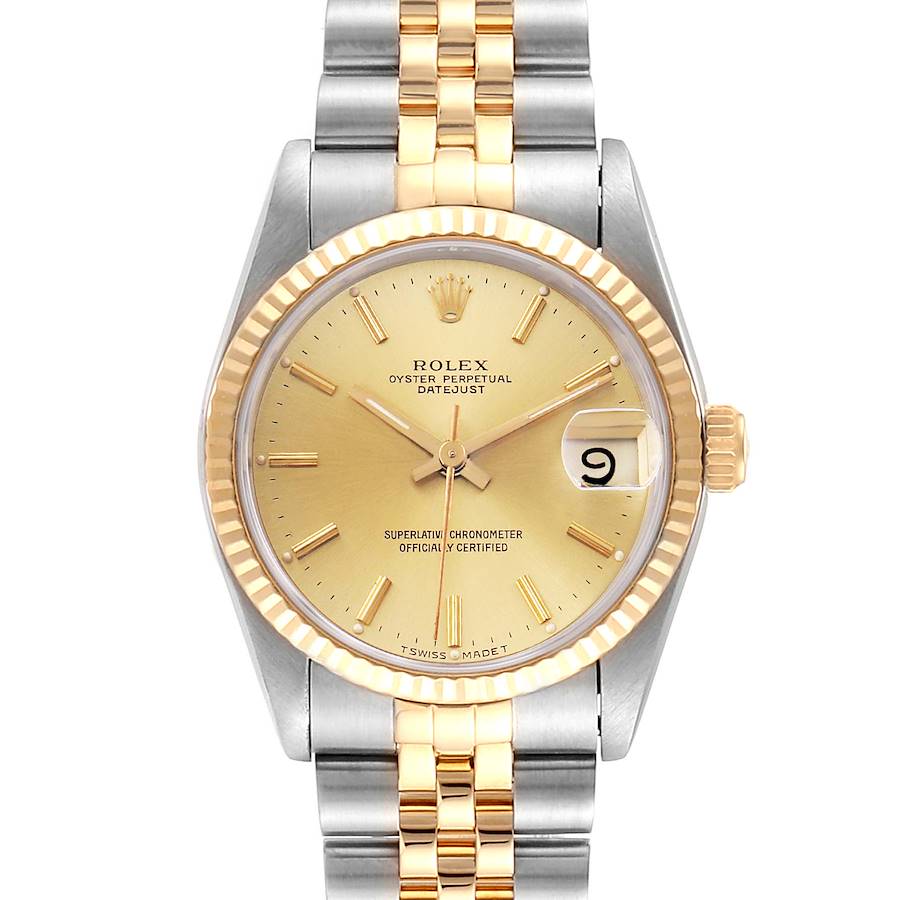 Rolex Datejust Midsize 31mm Steel Yellow Gold Ladies Watch 68273 Box SwissWatchExpo