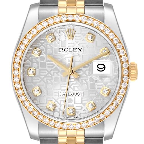 Photo of Rolex Datejust Steel Yellow Gold Anniversary Diamond Dial Mens Watch 116243