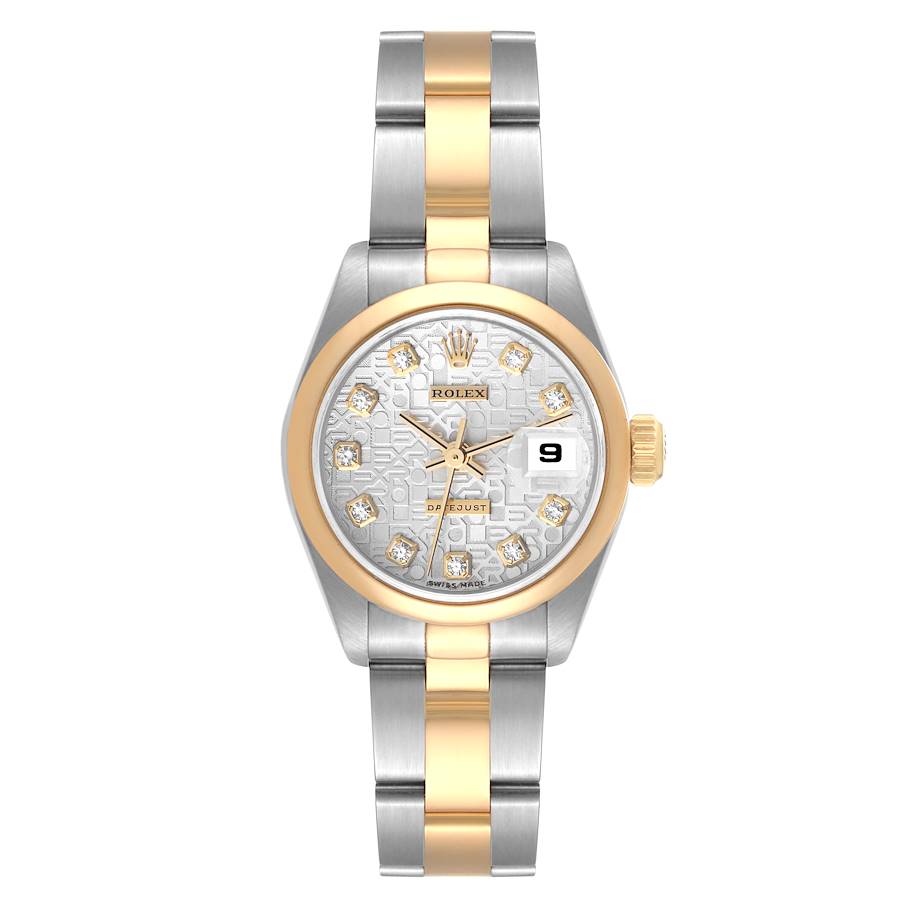 Rolex Datejust Steel Yellow Gold Diamond Anniversary Dial Ladies Watch 69163 SwissWatchExpo