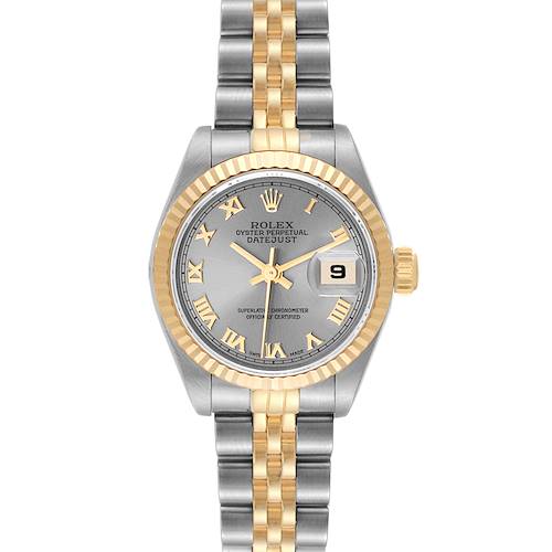 Photo of Rolex Datejust Steel Yellow Gold Slate Roman Dial Ladies Watch 79173
