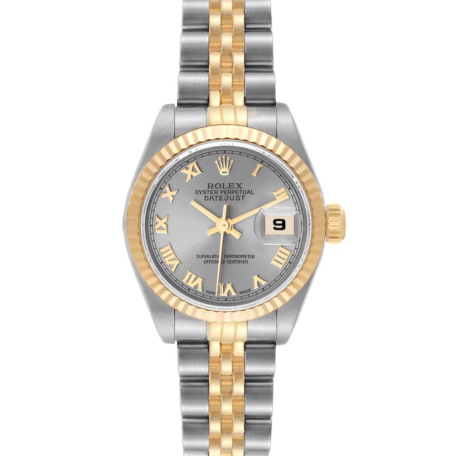 Rolex Datejust Steel Yellow Gold Slate Roman Dial Ladies Watch 79173 SwissWatchExpo