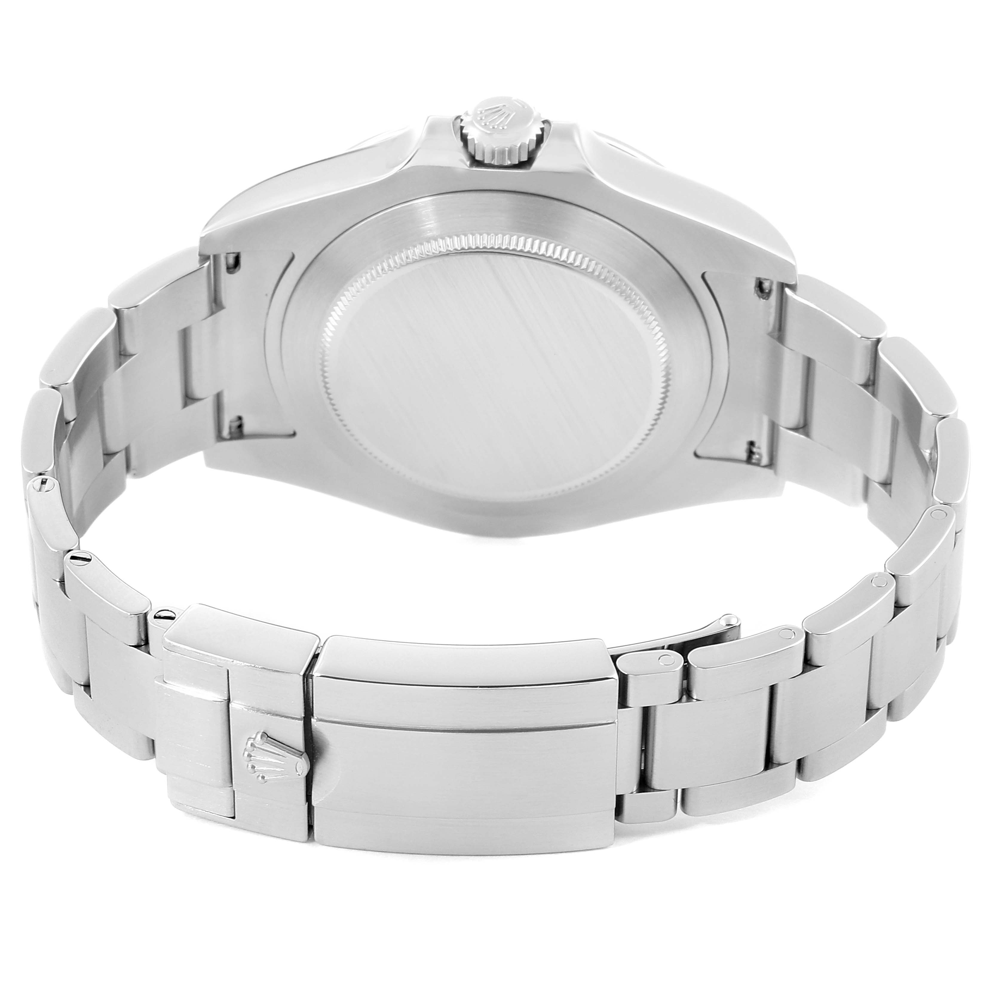 The image shows the back case and bracelet of the Rolex Explorer 216570 Men
s Stainless Steel White Dial 216570 Men
s Stainless Steel White Dial watch.