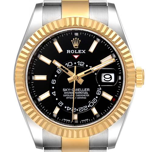Photo of NOT FOR SALE Rolex Sky Dweller Yellow Gold Steel Black Dial Mens Watch 326933 Box Card PARTIAL PAYMENT