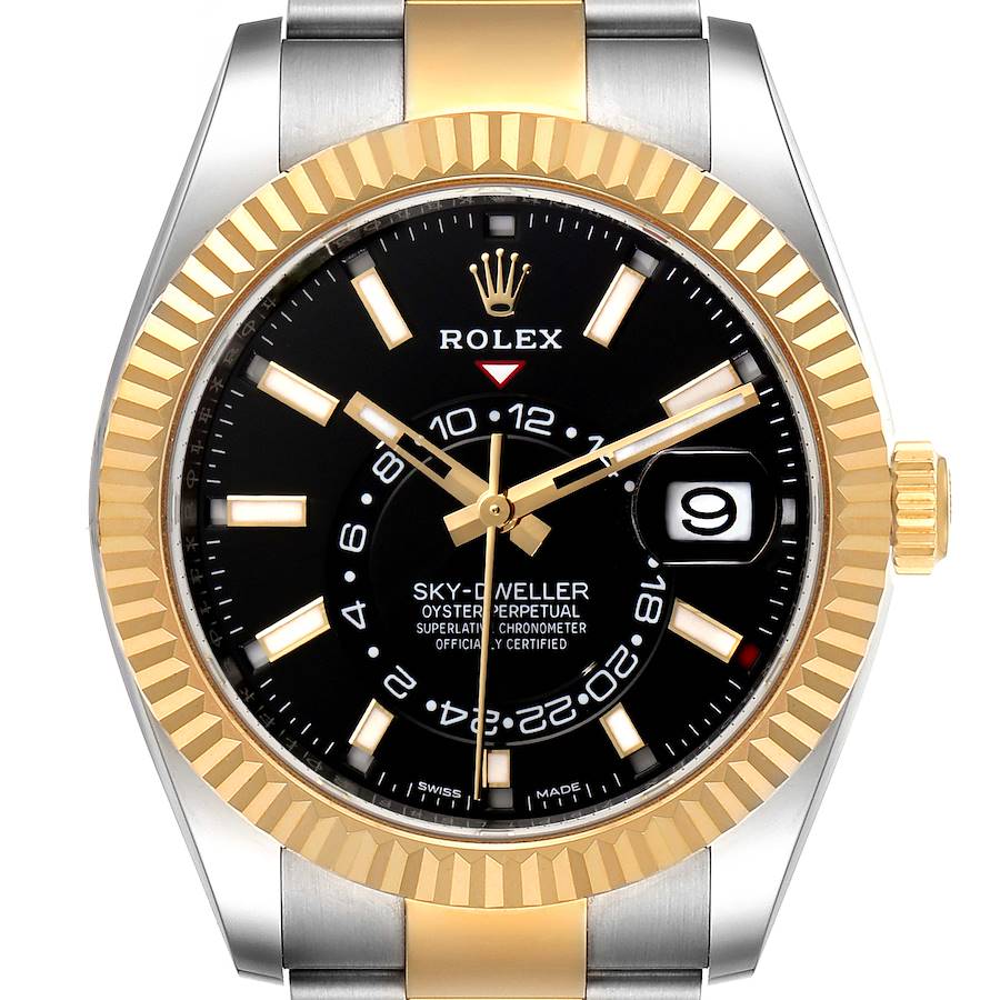 NOT FOR SALE Rolex Sky Dweller Yellow Gold Steel Black Dial Mens Watch 326933 Box Card PARTIAL PAYMENT SwissWatchExpo