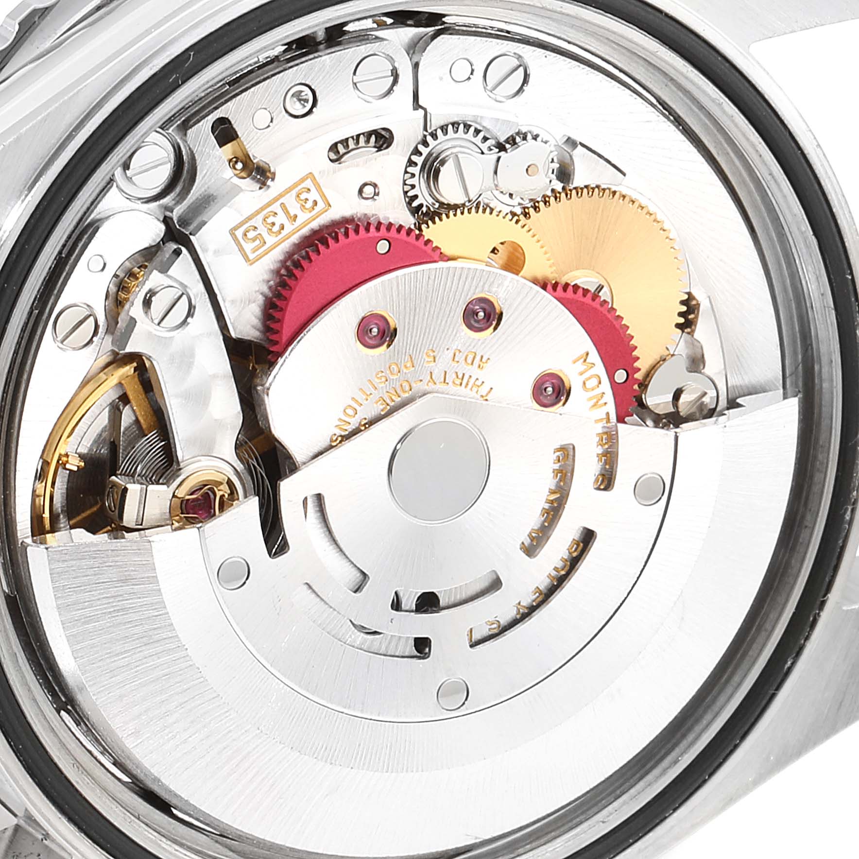 This image shows the internal mechanical components of a Rolex Turn-o-Graph 16264 Men's Stainless Steel Black Dial 16264 Men's Stainless Steel Black Dial watch, viewed from the back.