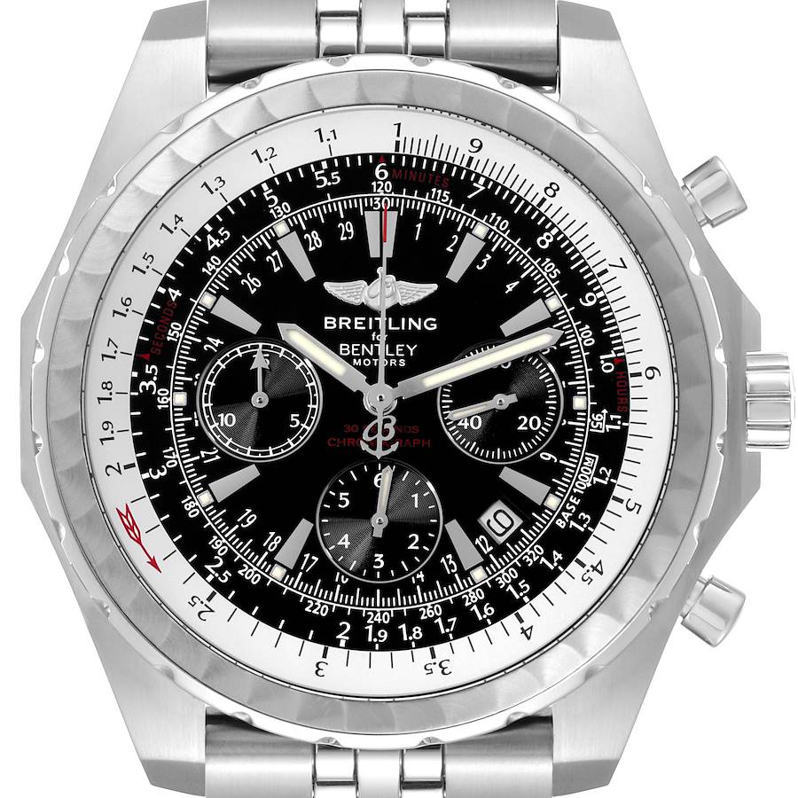 Breitling Bentley Motors T Black Dial Chronograph Mens Watch A25363 SwissWatchExpo
