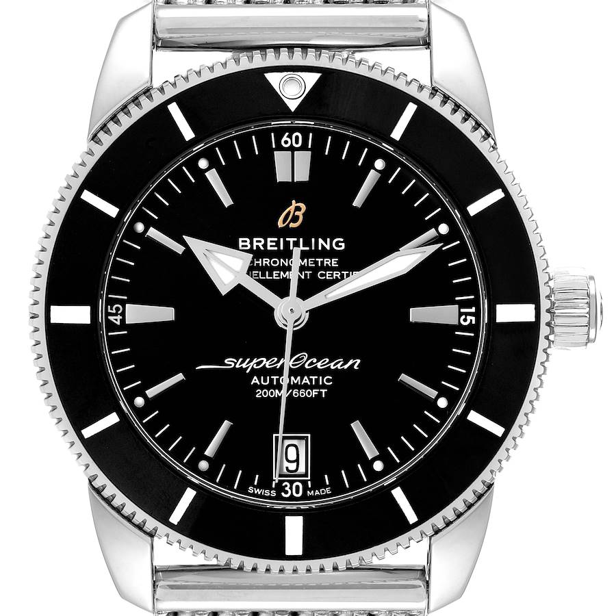 Breitling Superocean Heritage II 42 Black Dial Steel Watch AB2010 Box Papers SwissWatchExpo