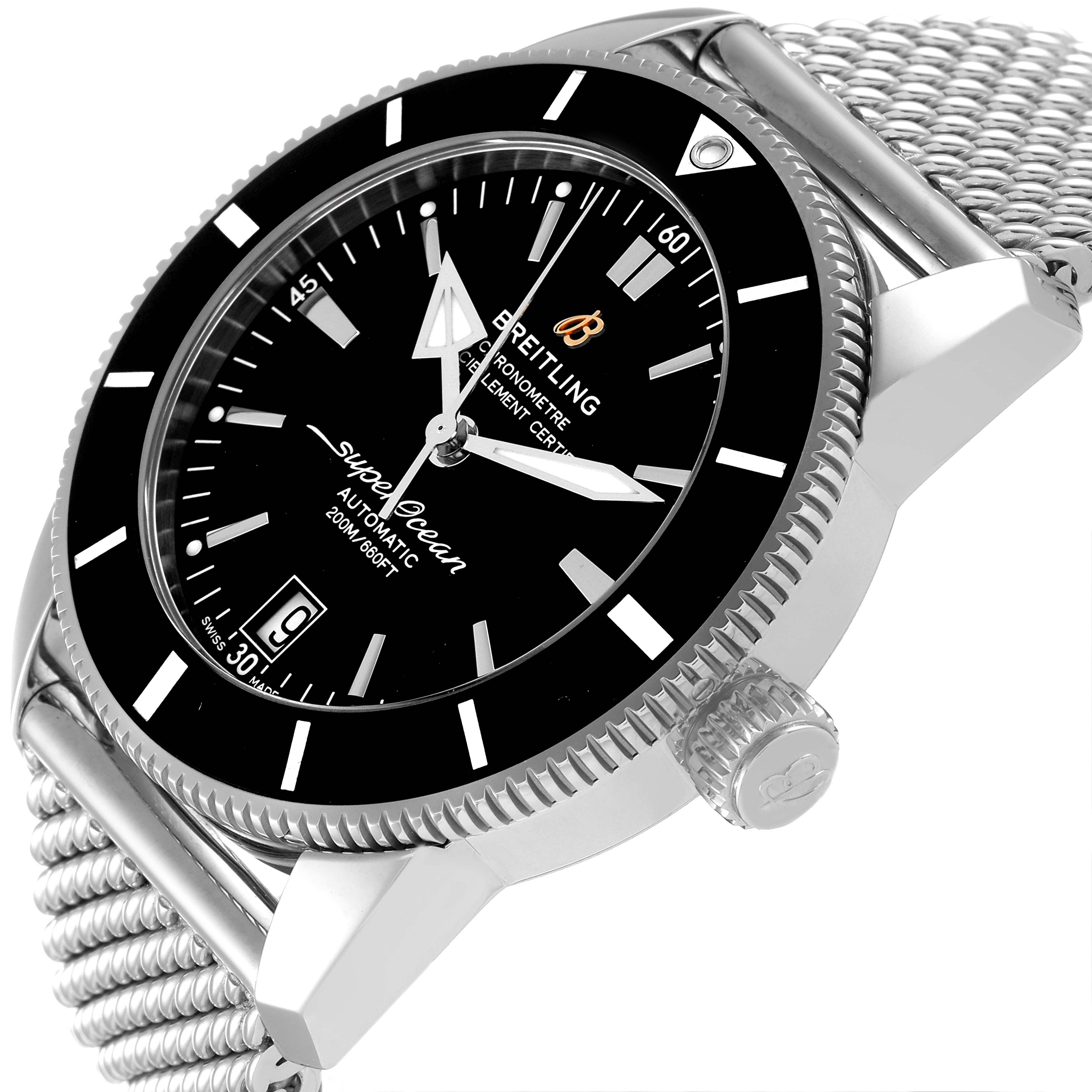 Breitling Superocean Heritage II 42 Black Dial Steel Watch AB2010 Box ...