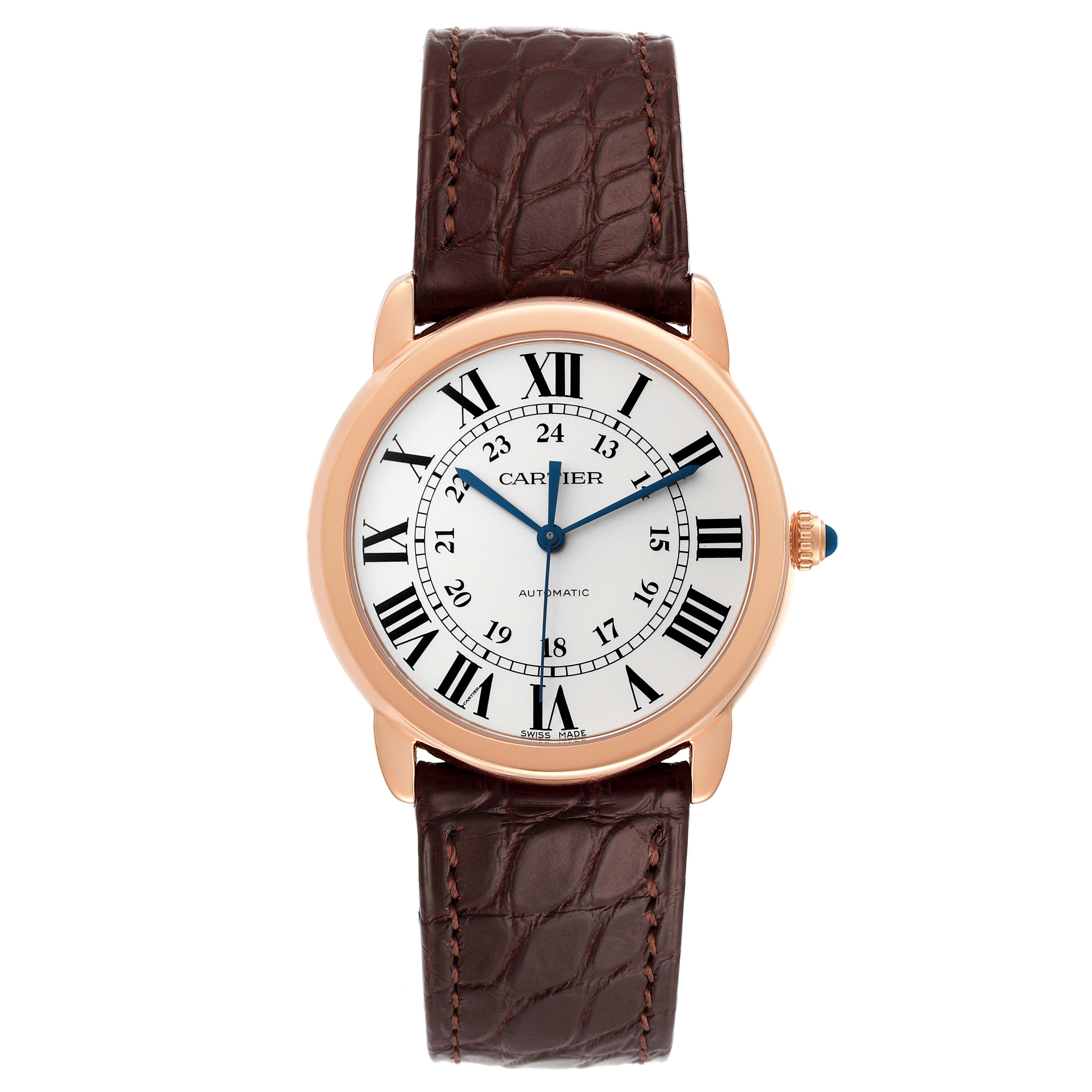 Cartier Ronde Solo 36mm Rose Gold Steel Automatic Mens Watch W2RN0008 ...