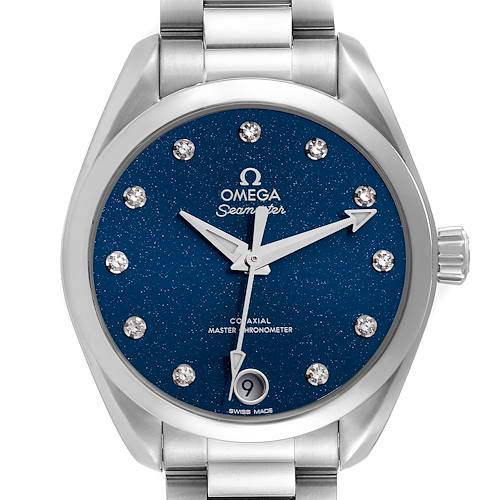 Photo of Omega Aqua Terra Blue Diamond Dial Ladies Watch 220.10.34.20.53.001 Box Card