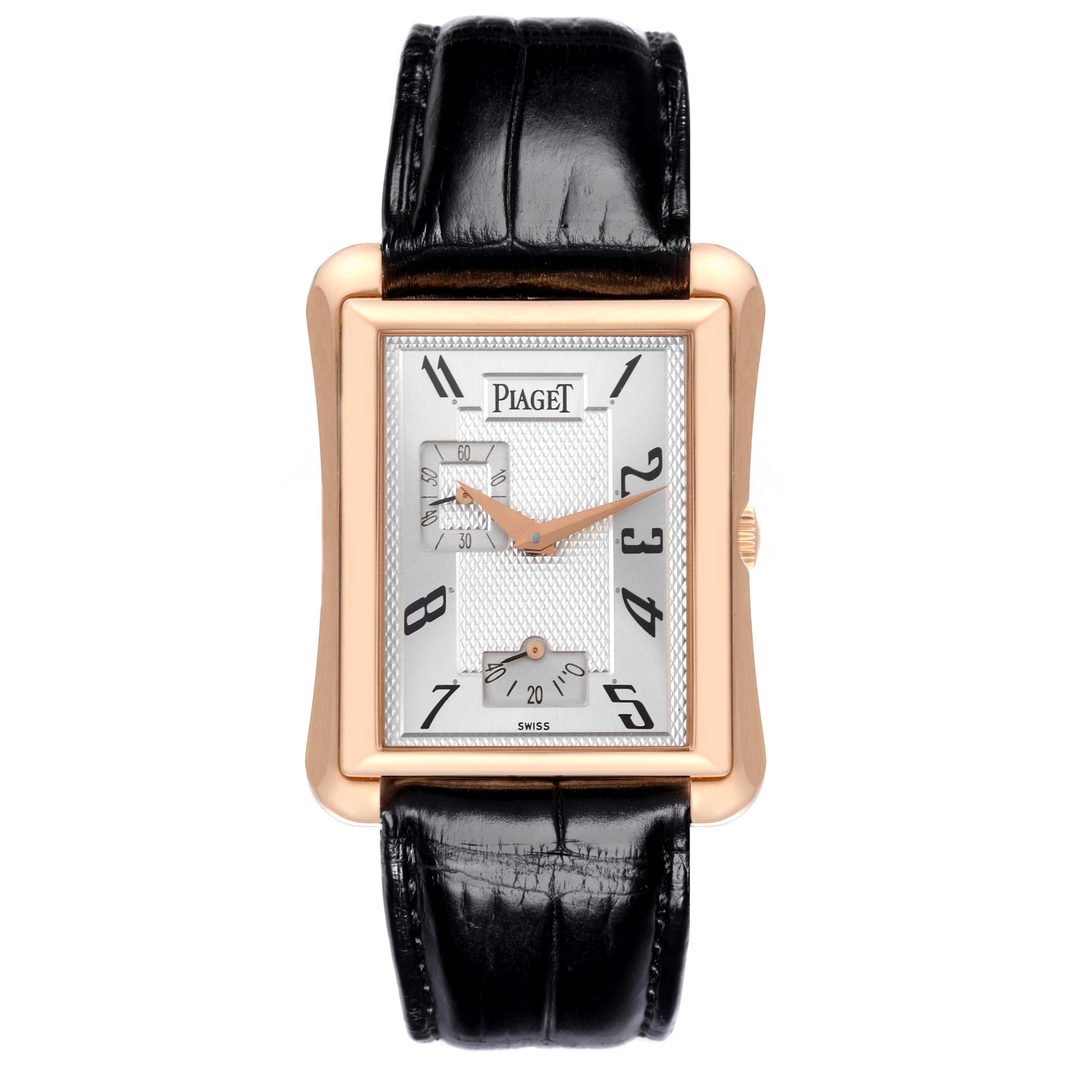 Piaget Black Tie Emperador Coussin Rose Gold Mens Watch G0A33070