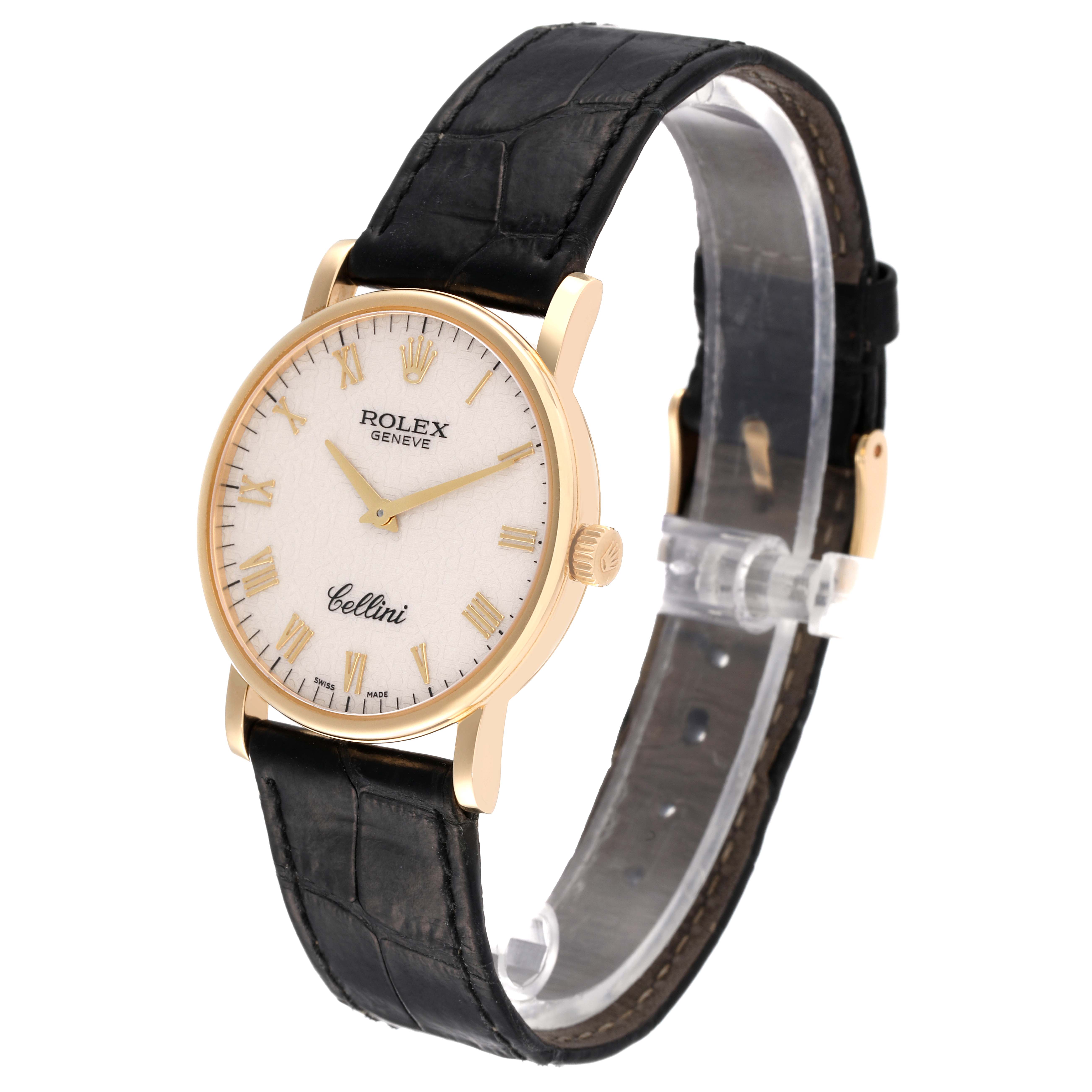 Rolex Cellini Classic Yellow Gold Anniversary Dial Watch 5115 Box ...