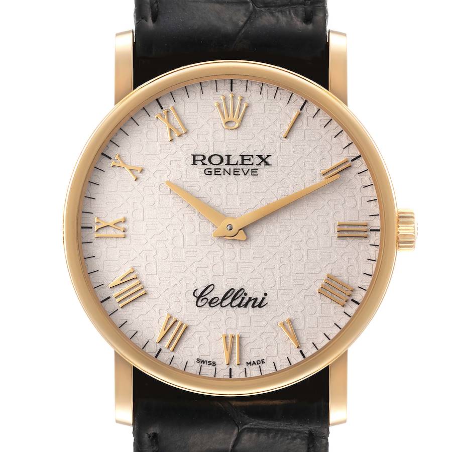Rolex Cellini Classic Yellow Gold Anniversary Dial Watch 5115 Box Papers SwissWatchExpo