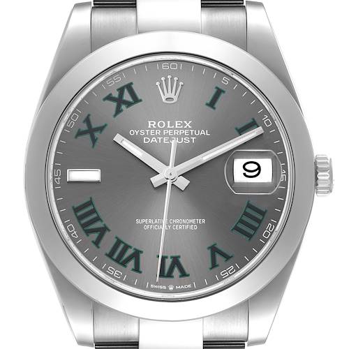 Photo of Rolex Datejust 41 Grey Green Wimbledon Dial Steel Mens Watch 126300 Unworn