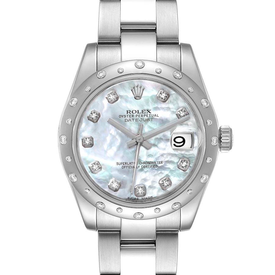 Rolex Datejust Midsize 31 Steel MOP Diamond Watch 178344 Box Card SwissWatchExpo