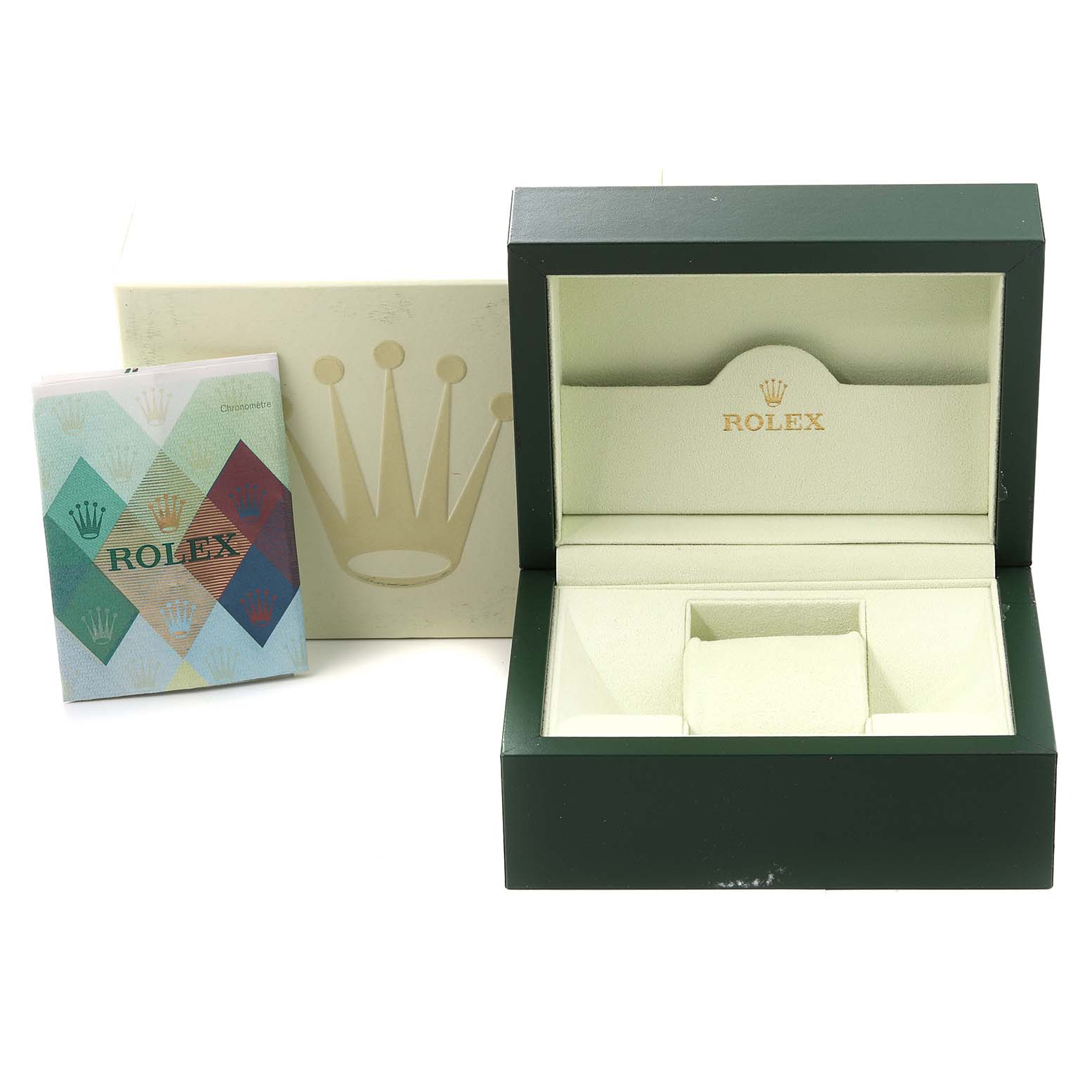 The image shows the open box, outer packaging, and booklet for the Rolex Datejust 179173 Women's Steel and Gold (two tone) Pink Dial 179173 Women's Steel and Gold (two tone) Pink Dial watch.