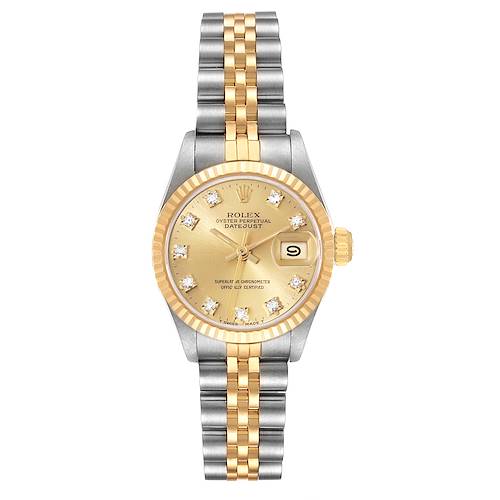 Photo of Rolex Datejust Steel Yellow Gold Diamond Dial Ladies Watch 69173