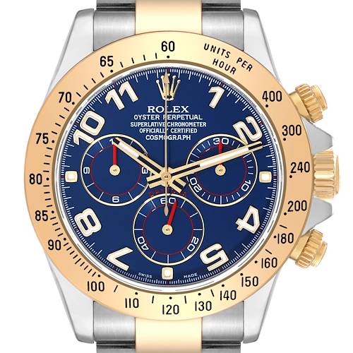 Photo of Rolex Daytona Steel Yellow Gold Blue Racing Dial Mens Watch 116523