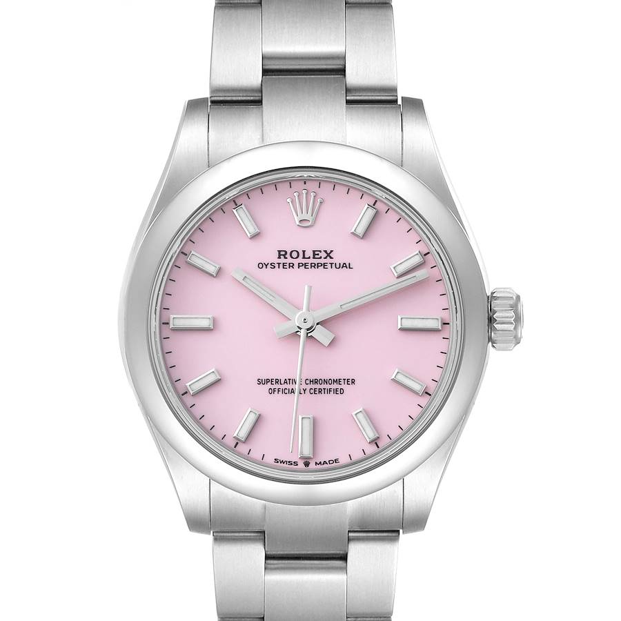 Rolex Oyster Perpetual Midsize Candy Pink Dial Steel Ladies Watch 277200 SwissWatchExpo