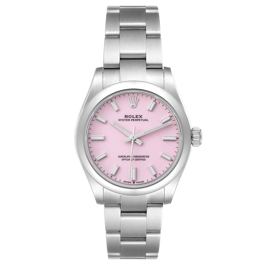 Rolex Oyster Perpetual Midsize Candy Pink Dial Steel Ladies Watch