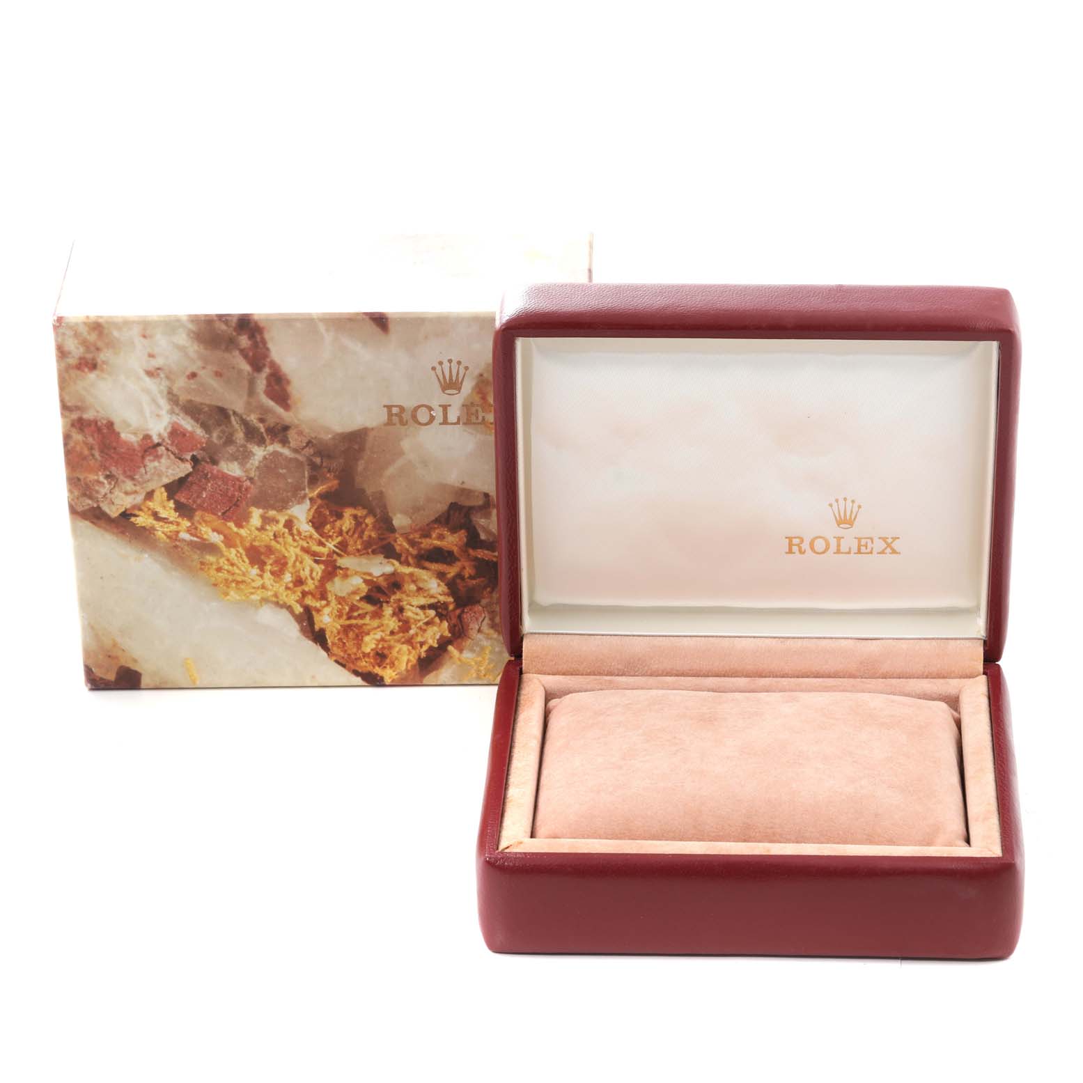 The image shows the packaging and box for a Rolex Oyster Perpetual 67193 Women's Steel and Gold (two tone) Champagne Dial 67193 Women's Steel and Gold (two tone) Champagne Dial watch.