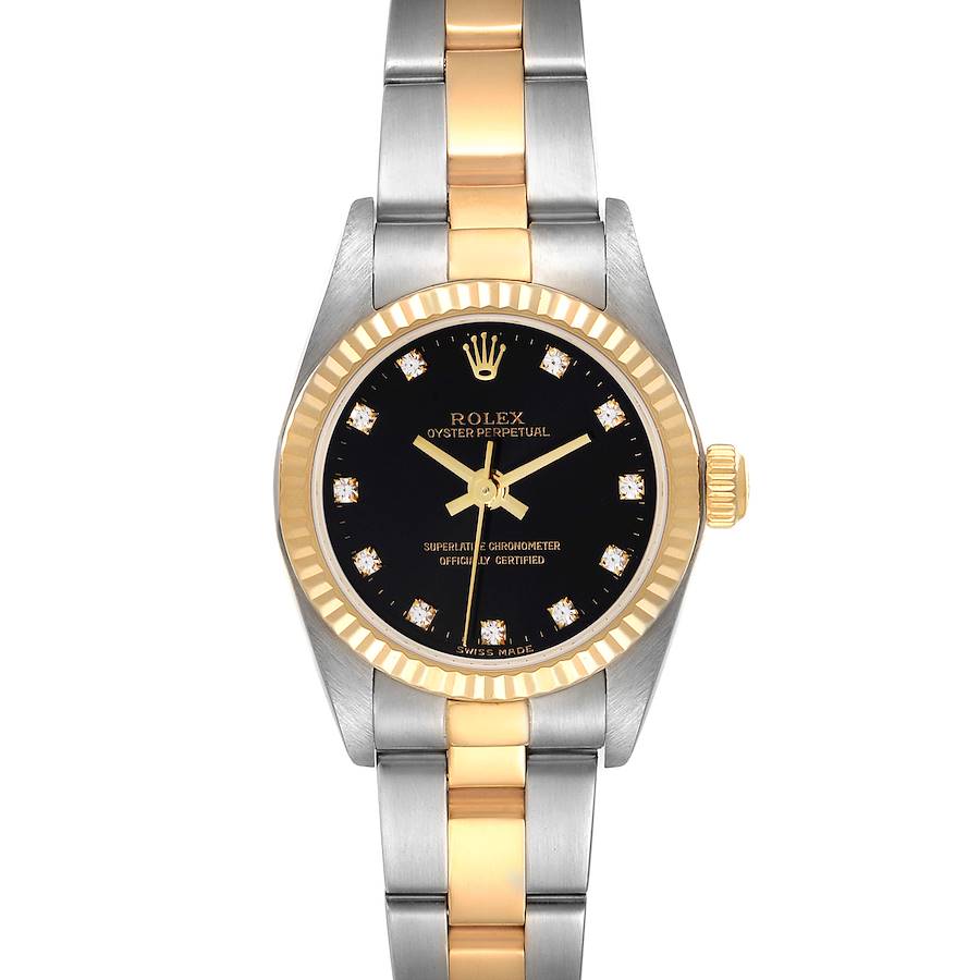 Rolex Oyster Perpetual Steel Yellow Gold Diamond Ladies Watch 76193 SwissWatchExpo