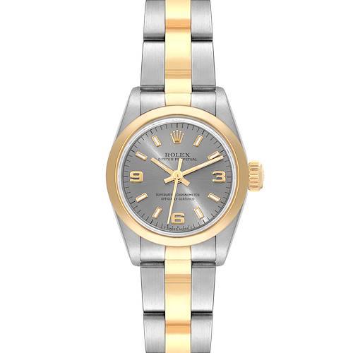 Photo of Rolex Oyster Perpetual Steel Yellow Gold Slate Dial Ladies Watch 67183