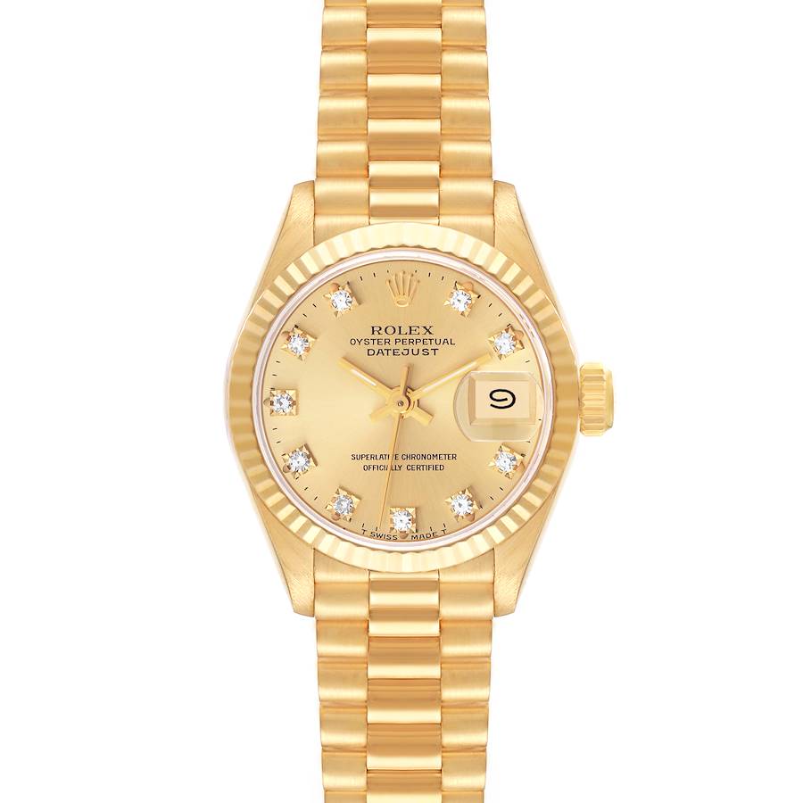 Rolex President Yellow Gold Diamond Dial Ladies Watch 69178 SwissWatchExpo