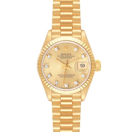 Photo of Rolex President Yellow Gold Diamond Dial Ladies Watch 69178