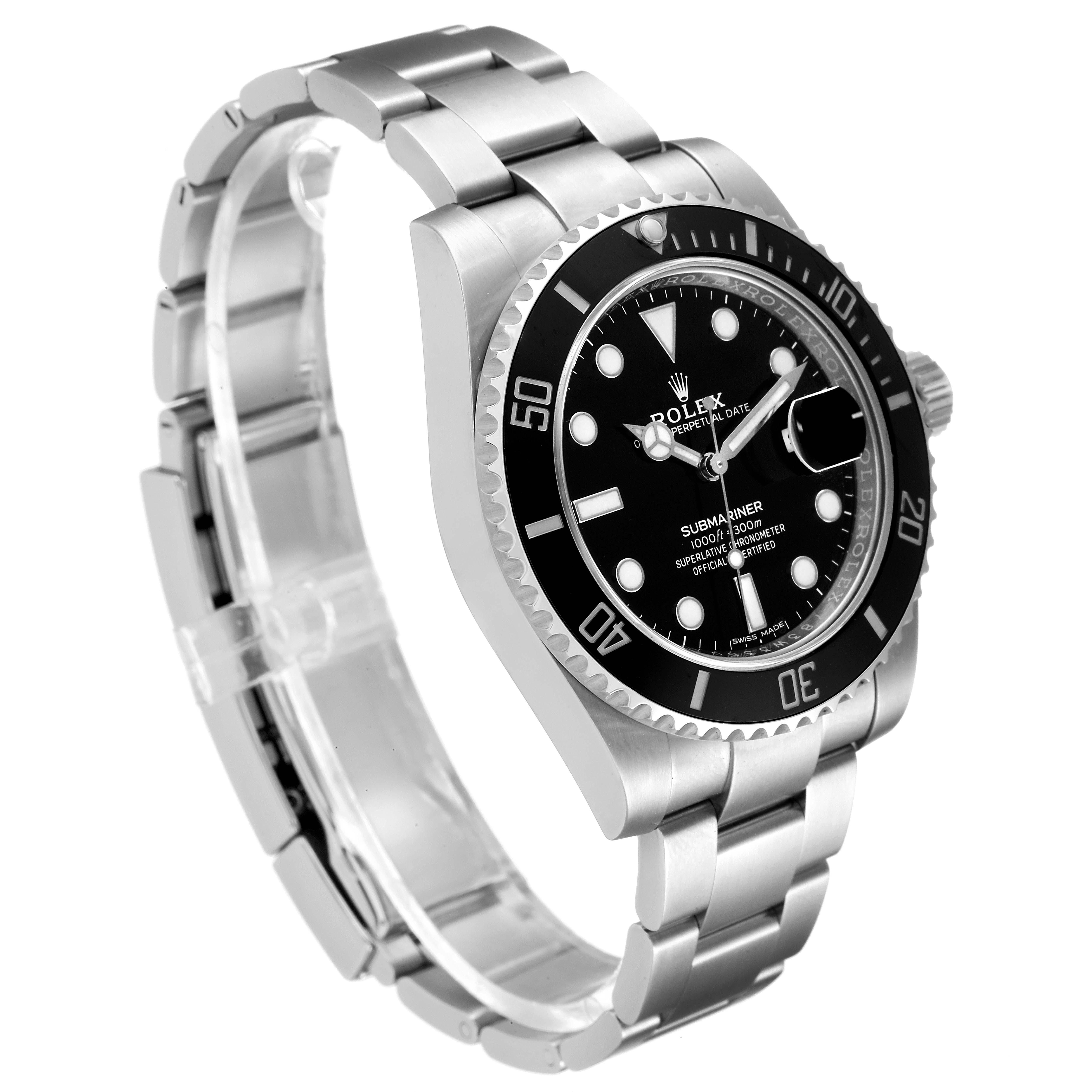 The Rolex Submariner 116610 Men
s Stainless Steel Black Dial 116610 Men
s Stainless Steel Black Dial watch is shown at a slight angle, highlighting the face, bezel, and bracelet.