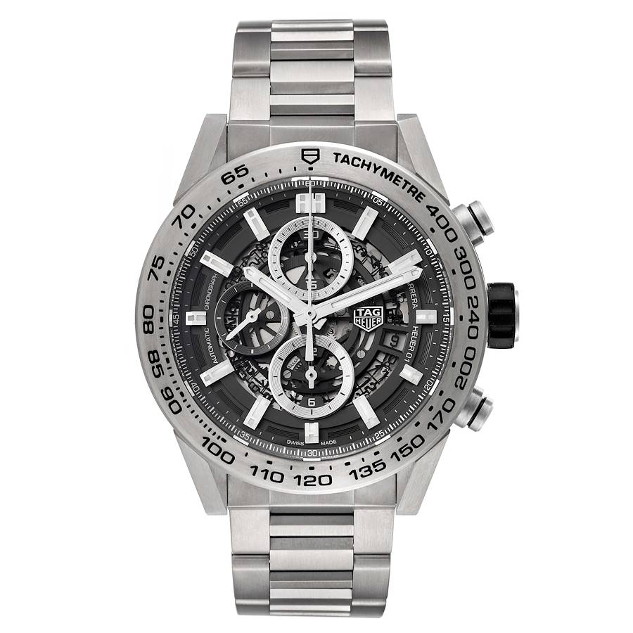 TAG Heuer Carrera Skeleton Dial Titanium Mens Watch CAR2A8A Box