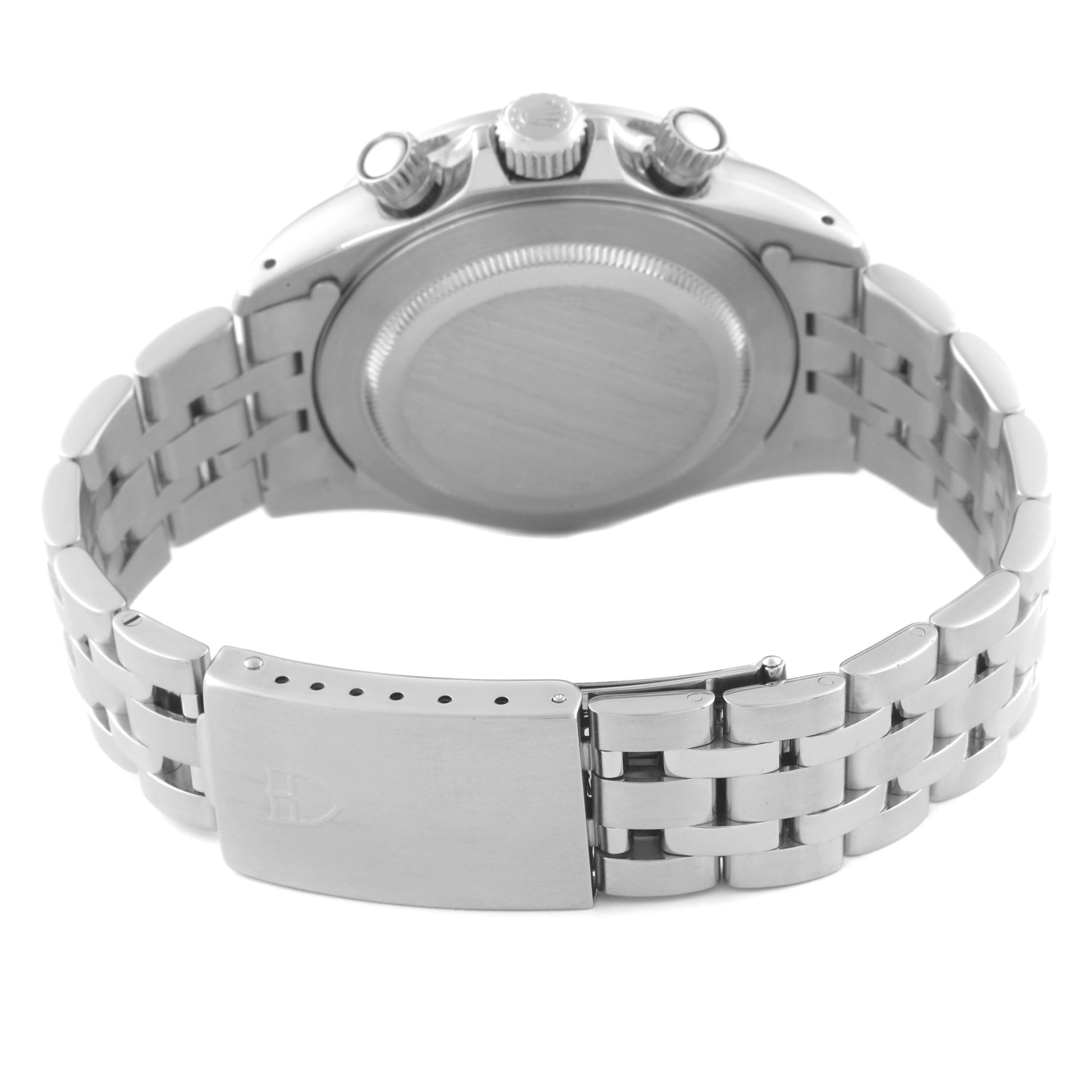 The Tudor Prince model is shown from the back, displaying the case back, bracelet, and clasp.