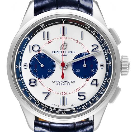 Photo of Breitling Premier B01 Chronograph Silver Dial Steel Mens Watch AB0118