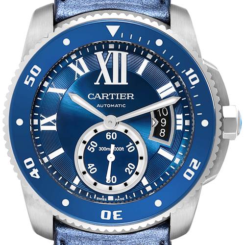 Photo of Cartier Calibre Diver Blue Dial Steel Mens Watch WSCA0010